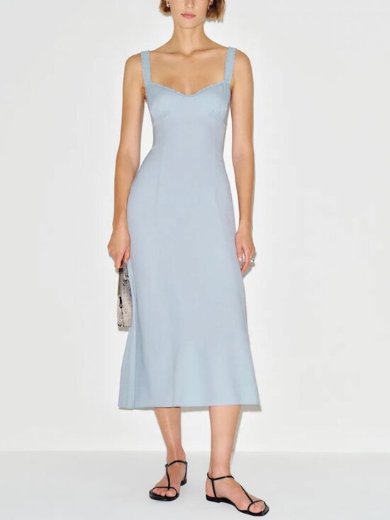 Reformation Dresses & Skirts - Reformation Tully Midi Dress Sz4 Mineral Blue French Classic Vacation